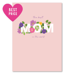 Cartes &agrave; bijoux "the best mom in the world" Rose clair