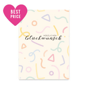 Cartes &agrave; bijoux  "Herzlichen Gl&uuml;ckwunsch" Rose tan