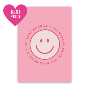 Cartes &agrave; bijoux "You make me smile" Rose