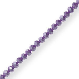 Perles &agrave; facettes 3x2mm disque Heishi Violet-pearl shine coating