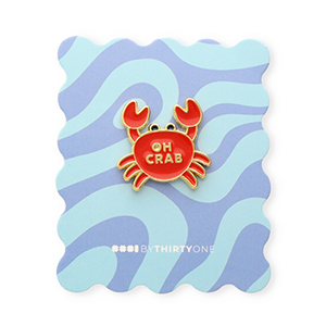 BY31&reg; Pin "Oh crab" sur la carte Bleu multicolore-rouge-jaune-noir-dor&eacute;