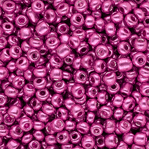 Perles de rocailles 6/0 (4 mm) Fuchsia rose brillance m&eacute;tallique