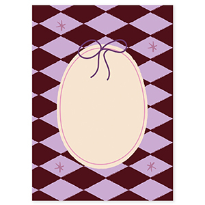 BY31&reg; Cartes &agrave; bijoux ovale avec n&oelig;ud Marron-violet-rose-cr&eacute;me