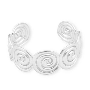 Bracelets en acier Inox jonc spirale Argent&eacute;