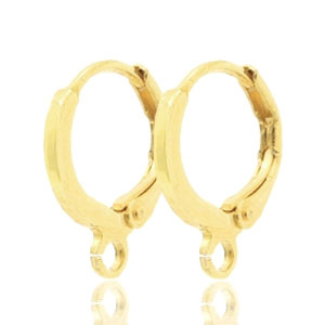 Boucles d'oreilles dormeuses 1 anneau 11mm Dor&eacute; clair