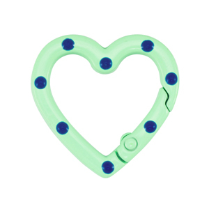 Appr&ecirc;ts color&eacute;s anneau porte-cl&eacute;s coeur Vert-bleu