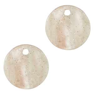 Pendentifs en r&eacute;sine 12mm Beige sable