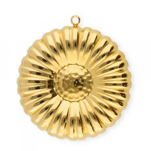 Breloques en acier Inox fleur Dor&eacute;