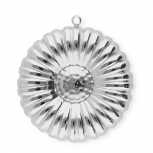 Breloques en acier Inox fleur Argent&eacute;