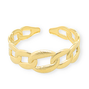 Bracelets en acier Inox jonc gourmette Dor&eacute;
