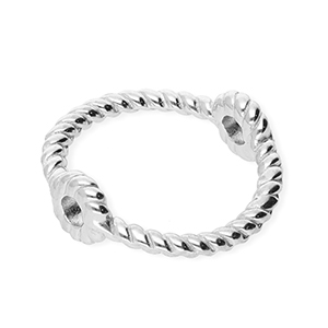 Appr&ecirc;ts en acier inox anneau ferm&eacute; avec 2 anneaux 13 mm Argent&eacute;