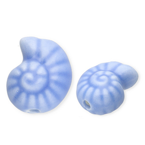 Perles en c&eacute;ramique coquillage Bleu