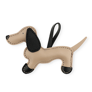 Pendentifs accroche-regard teckel Marron clair-noir