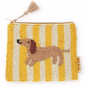 BY31&reg; Trousse teckel Blanc cass&eacute;-jaune-marron-dor&eacute;