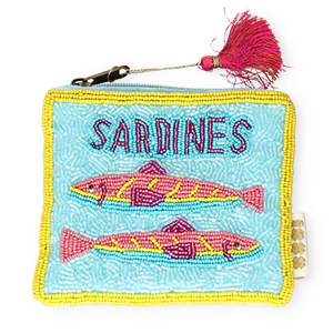 Trousse "Sardines" Jaune-bleu clair-rose