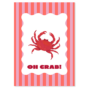 BY31&reg; Cartes &agrave; bijoux "Oh crab!" Rouge-rose-blanc
