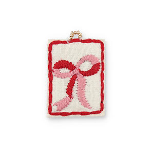 Breloques en tissu faites main n&oelig;ud Blanc-rose-rouge-dor&eacute;