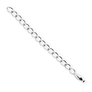 BY31&reg; Appr&ecirc;ts en acier inox cha&icirc;nette d'extension m&eacute;daillon poisson Argent&eacute;