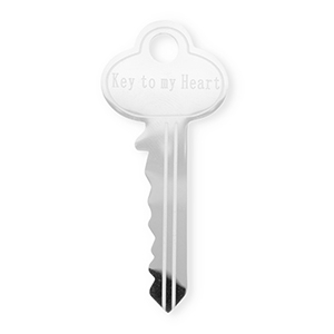 Broches accroche-regard en acier inox cl&eacute; ''Key to my heart'' Argent&eacute;