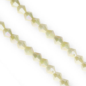 Perles &agrave; facettes bicone 6&nbsp;mm Lime-AB coating