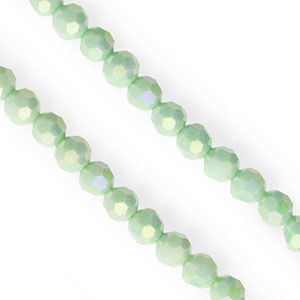 Perles &agrave; facettes rondes 6&nbsp;mm Vert clair-AB coating