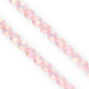 Perles &agrave; facettes rondes 6&nbsp;mm Rose clair-AB coating