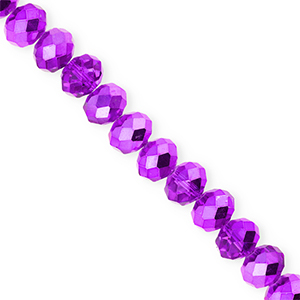 Perles &agrave; facettes 8x6&nbsp;mm disque Heishi Violet fonc&eacute;-pearl shine coating
