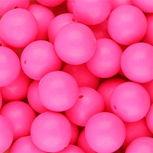 Perles en silicone 18&nbsp;mm Rose n&eacute;on