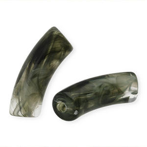 Perles acryliques tube Greige marbr&eacute;