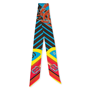 Bandana foulard avec ceinture en cuir Rouge-marron-bleu