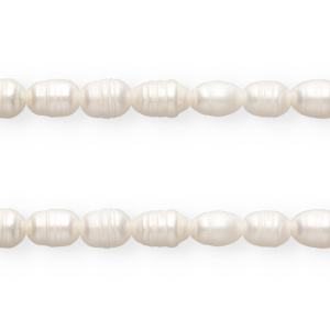 TQ Perles d&rsquo;eau douce ovale 9-10 mm Blanc naturel