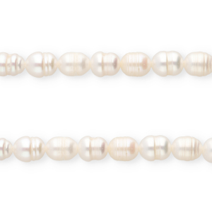 TQ Perles d&rsquo;eau douce "grain de riz" 7x6 mm Blanc naturel