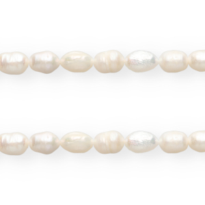 TQ Perles d&rsquo;eau douce "grain de riz" 7x5 mm Blanc naturel