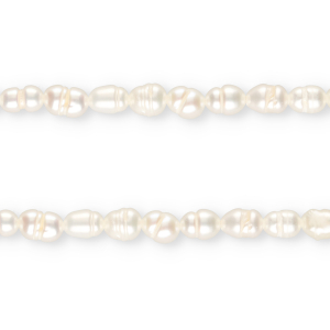 TQ Perles d&rsquo;eau douce "grain de riz" 6x4 mm Blanc naturel