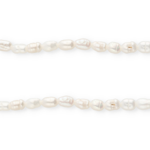 TQ Perles d&rsquo;eau douce "grain de riz" 5x4 mm Blanc naturel