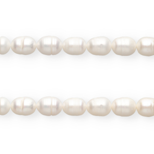 TQ Perles d&rsquo;eau douce "grain de riz" 10x9 mm Blanc naturel