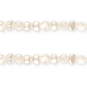 TQ Perles d&rsquo;eau douce nugget rond 5-6 mm Blanc naturel