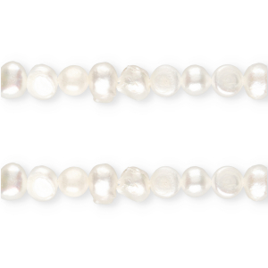 TQ Perles d&rsquo;eau douce nugget rond 6-7 mm Blanc naturel