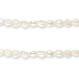 TQ Perles d&rsquo;eau douce nugget rond 8-9 mm Blanc naturel