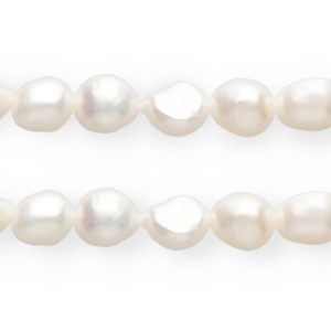 TQ Perles d&rsquo;eau douce nugget ovale 10mm Blanc naturel
