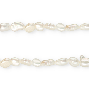 TQ Perles d&rsquo;eau douce nugget ovale 6x5 mm Blanc naturel