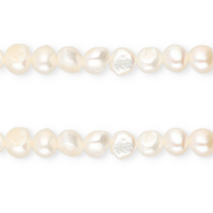 TQ Perles d&rsquo;eau douce nugget rond 7-8 mm Blanc naturel