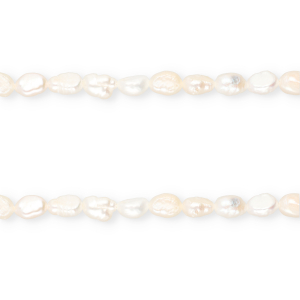 TQ Perles d&rsquo;eau douce nugget ovale 7-8 mm Blanc naturel