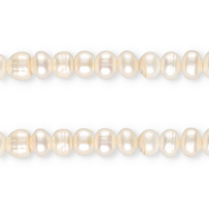 TQ Perles d&rsquo;eau douce plates et rondes 7x6 mm Blanc naturel