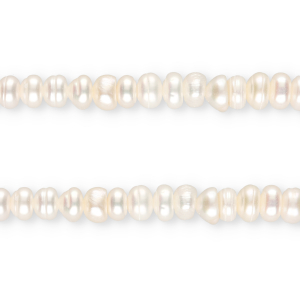 TQ Perles d&rsquo;eau douce plates et rondes 4x5 mm Blanc naturel