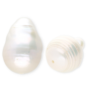 TQ Perles d&rsquo;eau douce goutte haute lustre Blanc naturel