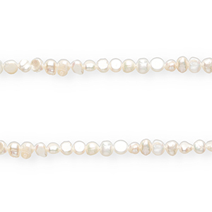 TQ Perles d'eau douce nugget rond Blanc naturel
