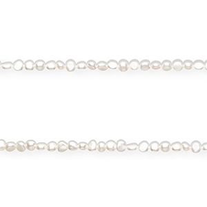 TQ Perles d'eau douce nugget rond Blanc naturel