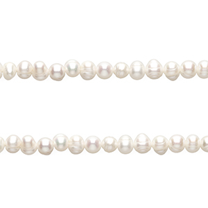 TQ Perles d'eau douce ovale Blanc naturel