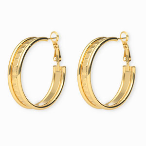 Boucles d'oreilles&nbsp;/&nbsp;cr&eacute;oles en acier Inox Dor&eacute;